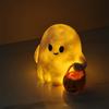 Ghostly Holding Pumpkin Bucket Resins Statue LED Nightlight Halloween Decoration For Indoor Festives Display