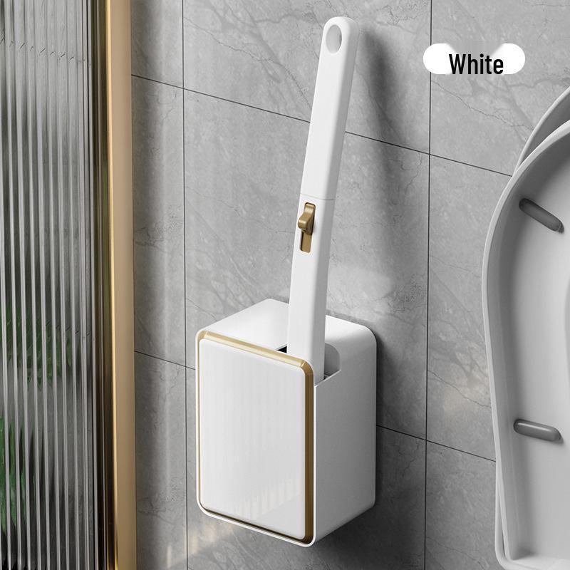 Wall-Mounted Disposable Toilet Brush with Replaceable Head