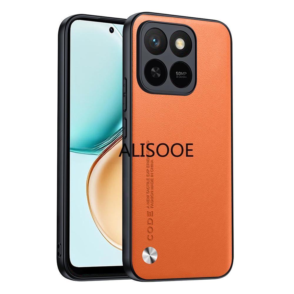 Shockproof Funda for Honor 400 Smart 5G Case for Honor X7D Cover Fiber Texture PU-Leather Protection Phone Capa