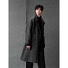 GXG Men's Linen Wool Blend Double-Breasted Chesterfield Coat