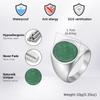 High Quality Natural Stone Ring for Men,Stainless Steel Turquoise Green Doling Signet Ring,Punk Jewelry Gift