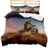 Cool Motorcycle Off-Road Locomotive Three-Piece Set Quilt Cover Bedding