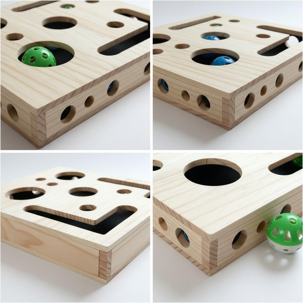 Schleifpapier im Inneren von Kratzbäumen mit Glöckchenball Katzenspielzeug für Bewegung Kätzchen