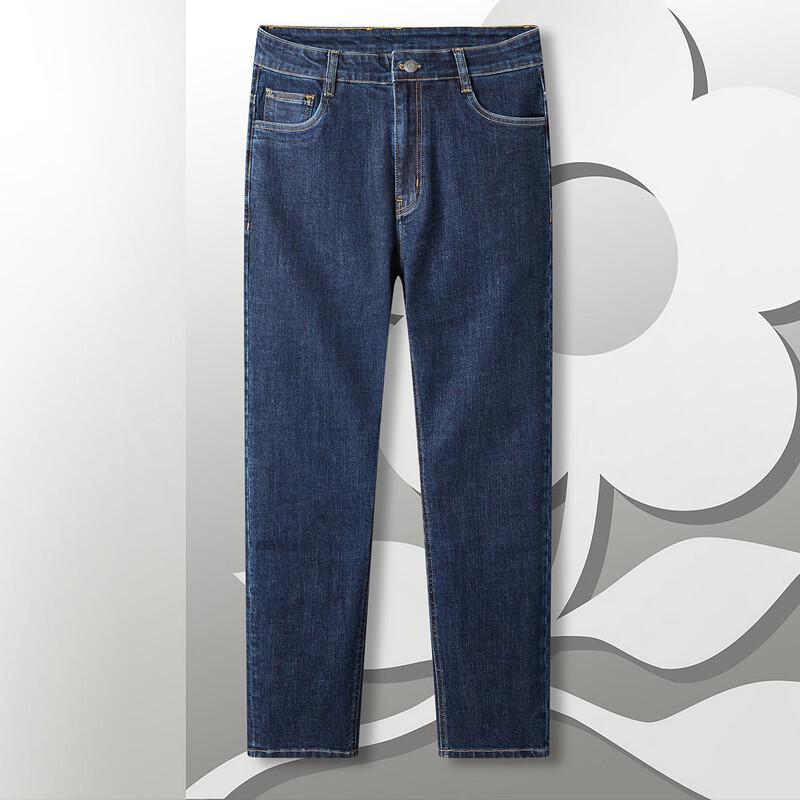 MONTAGUT Men's Silk Blend Straight Leg Business Casual Jeans