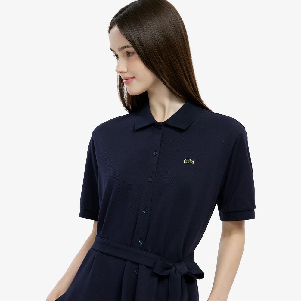 Lacoste Women's Fit and Flare Short Sleeve Pique Dress EF211E-56GHDE
