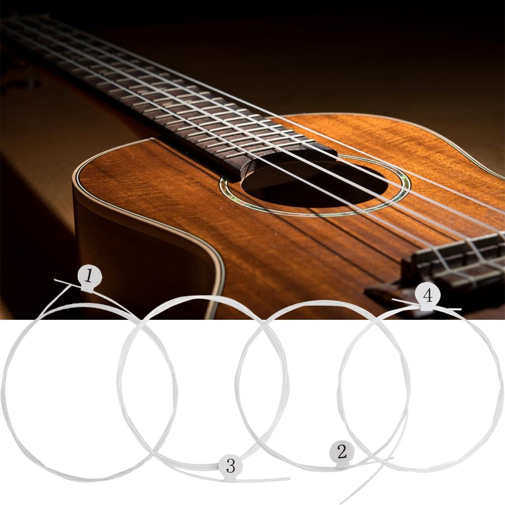 4Pcs Ukulele String Set Bright Sound Carbon High End Transparent Guitar Accessories