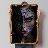 Purple Eye Graffiti Portrait Tinplate Poster Customized Wall Art Vintage Retro Metal Signs for Interior Decoration Living Room