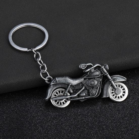 Keychain Pendant Motorcycle Design Zinc Alloy Key Chain with Metal Chain Buckle Lightweight Key Holder Backpack Car Accessory