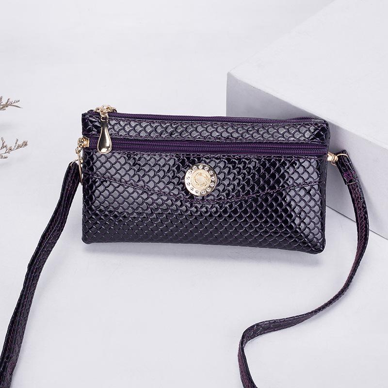 New crossbody clutch bag women's dual-purpose small bag double zipper multi-function women's mobile phone bag