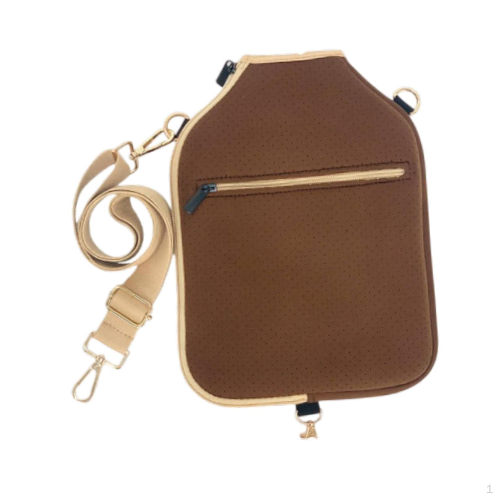 

Чехол для ракетки Pickleball, съемный, регулируемый, сумка на плечевой ремень, подарочная, для взрослых, застежка-молния коричневый