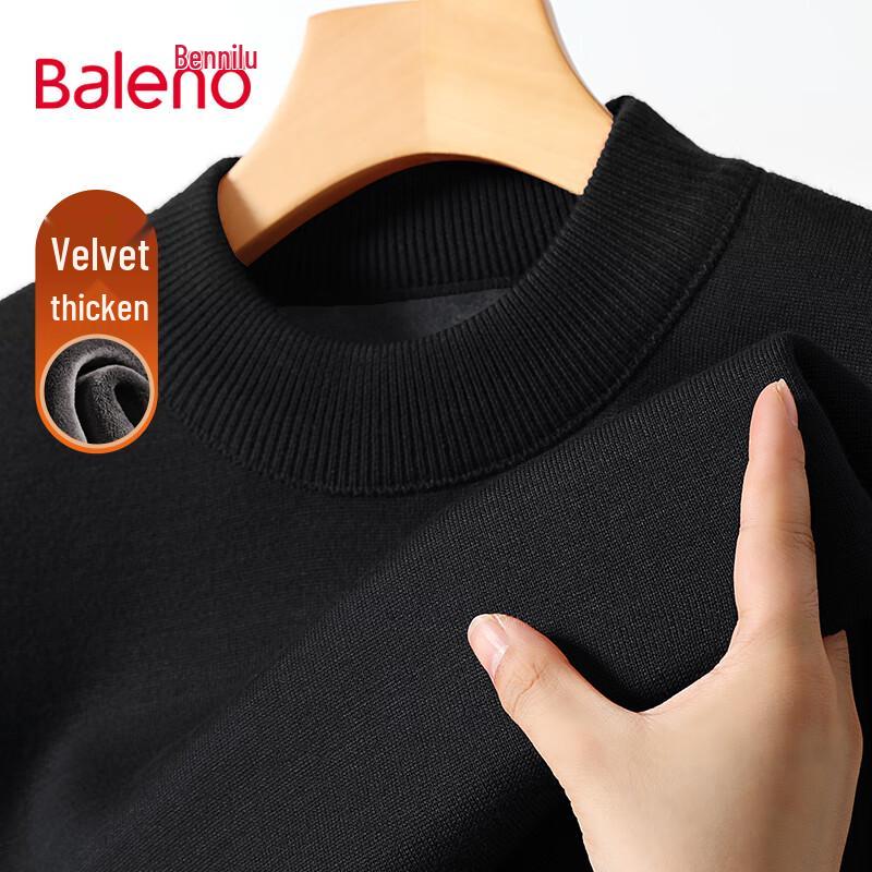 

Baleno Men s Fleece-Lined Semi-High Collar Knitted Pullover Sweater 3XL
