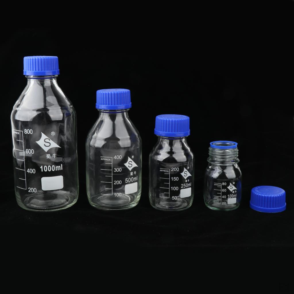 Reagent Bottle with Scale Line Screw Cover and Cap