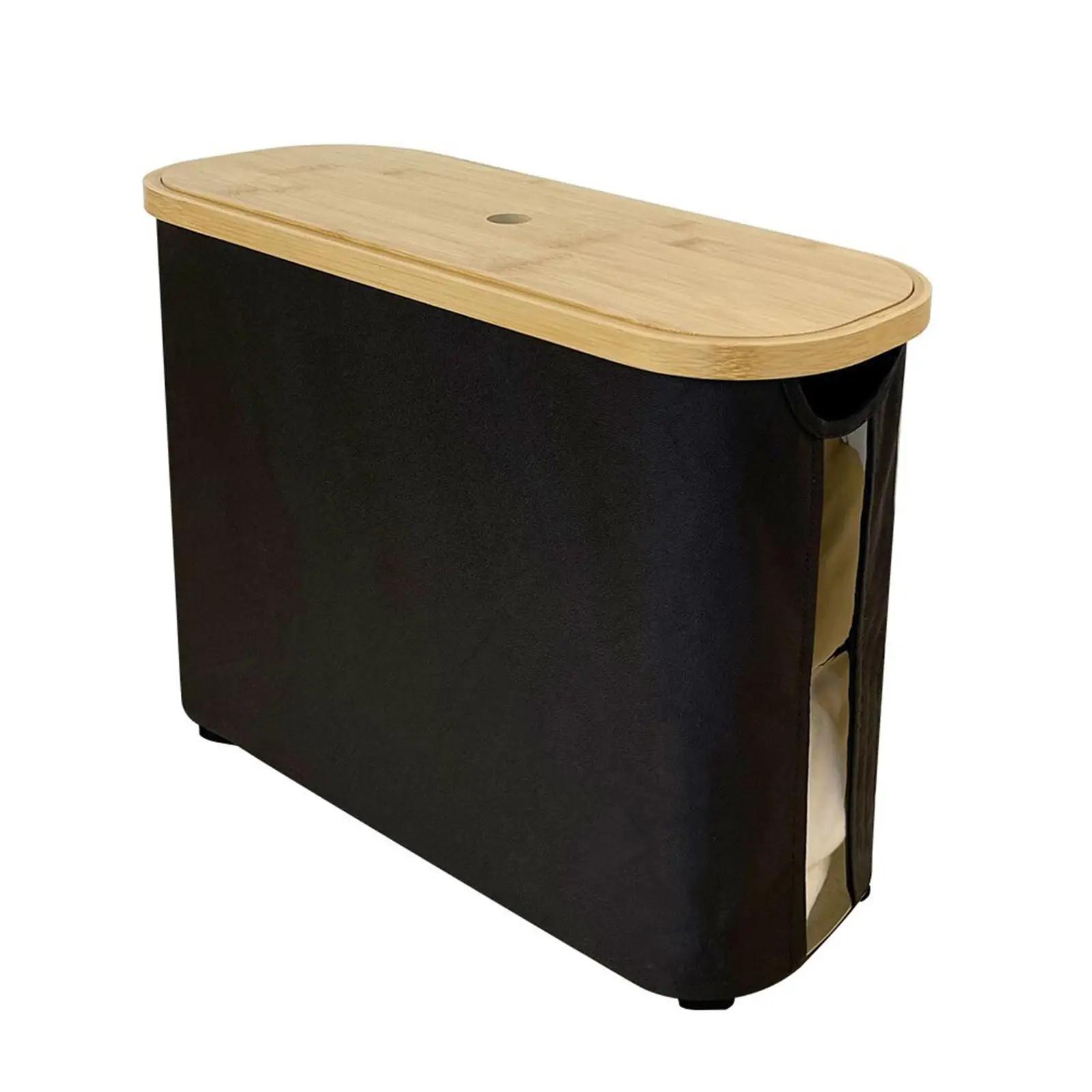 

Корзина для хранения туалетной бумаги с бамбуковой крышкой и ручкой Корзина для хранения рулонов салфеток Держатель туалетной бумаги Органайзер для ванной комнаты