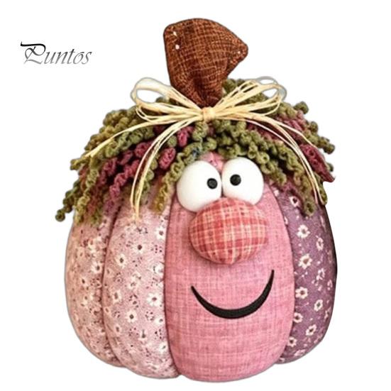 Soft Stuffed Pumpkins for Kids Room Whimsical Patchwork Pumpkin, Pumpkin Table Decor, Cute Smiling Face Retro Decorations Halloween Cloth Tabletop