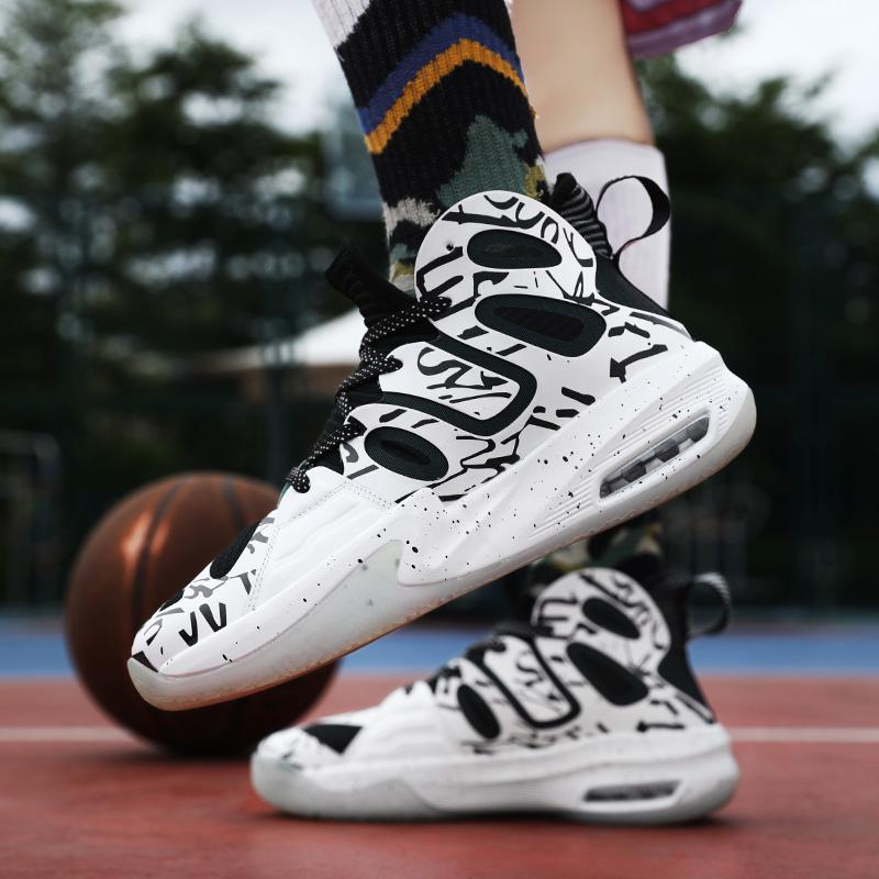 39-46 Giovane Adulto Grande Antishock Antiscivolo Resistente all'Usura Traspirante Alla Moda Outdoor Scarpe da Basket Alte