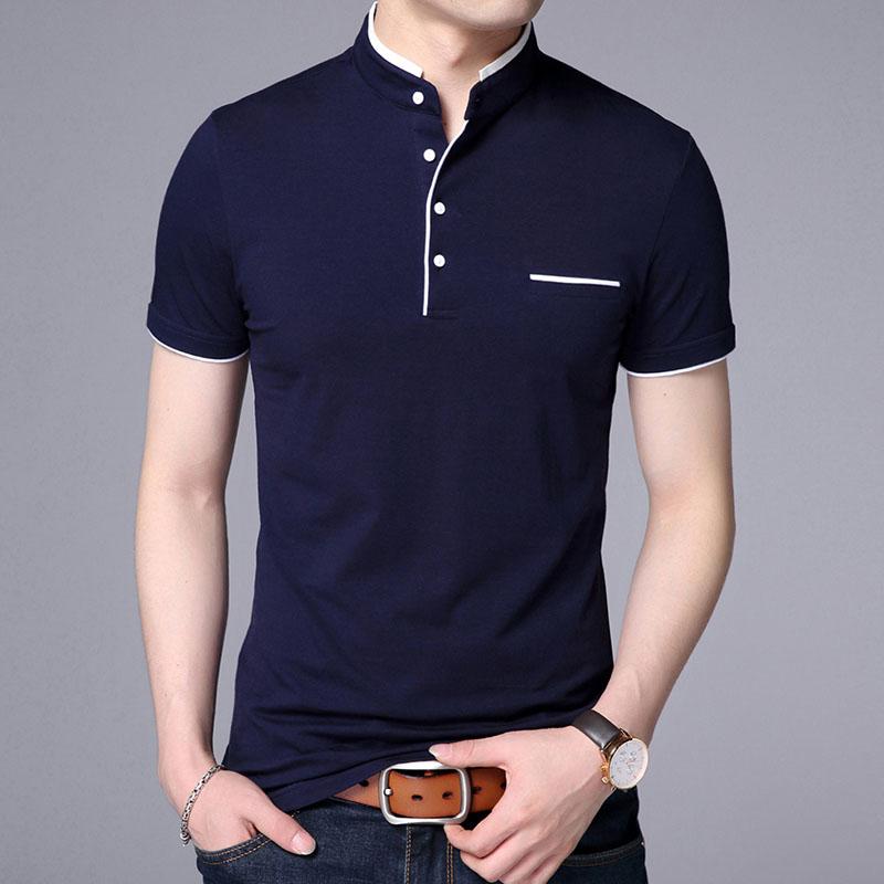2026 New Fashion Brand Polo Shirt Men's Summer Mandarin Collar Slim Fit Solid Color Button Breathable Polos Casual Men Clothing