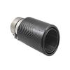Carbon Fiber Black Corrugated Muffler Tailpipe 6.3cm Universal Fit
