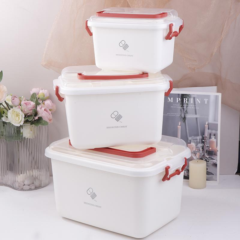 Large Capacity Medicine Box Portable Home First Aid Medical Kit Family Emergency Medicine Box With Multi-Layer Drug Storage Case