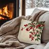 Double Sided Vintage Holly Berry Red Throw Pillow Cover For Living Room And Bedroom Home Decoration