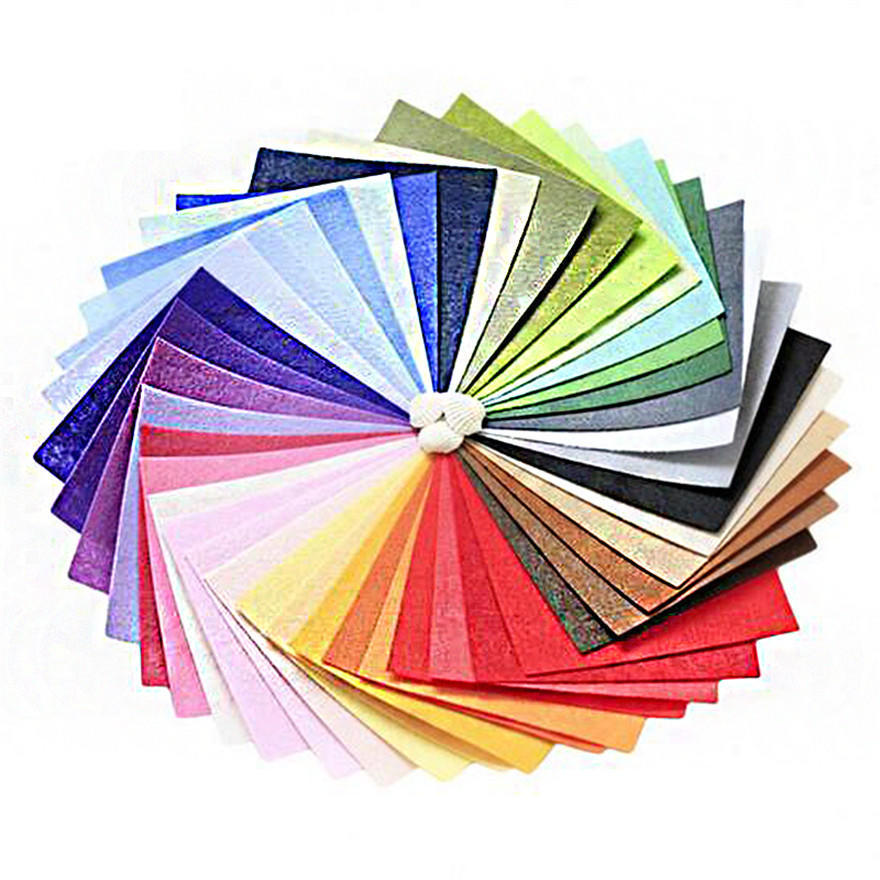 40pcs 15x15cm Non Woven Felt Fabric 1mm Crafts Dolls Sewing For Bundle DIY Felts