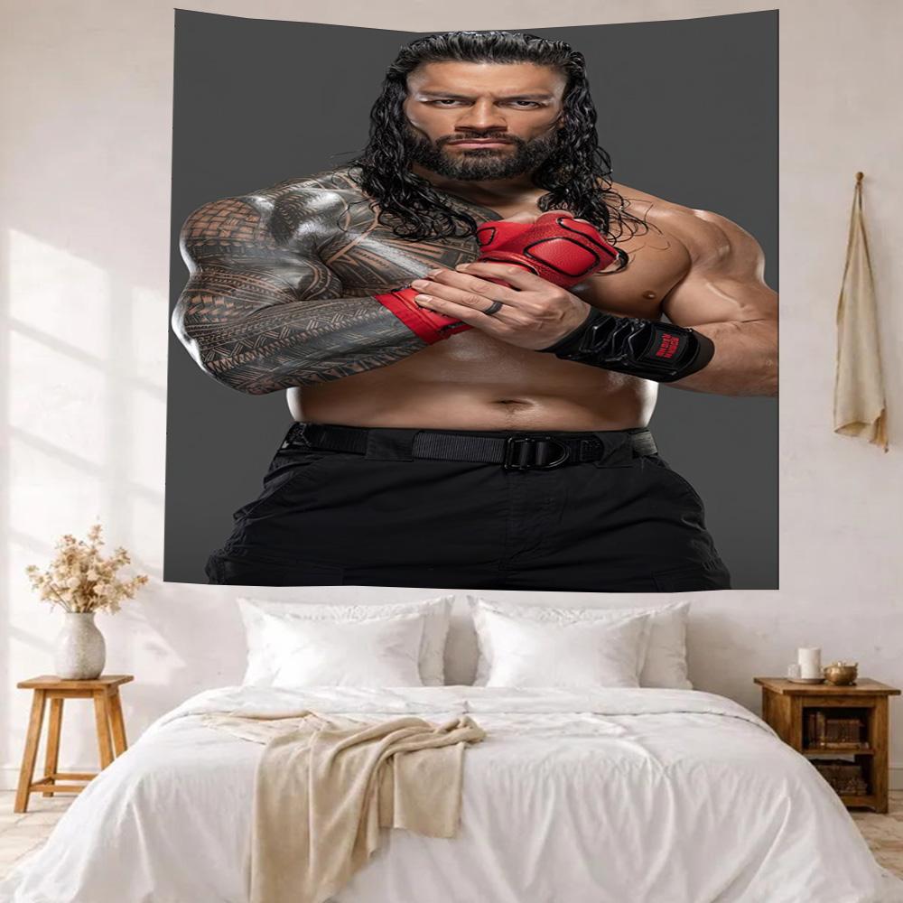 Roman Reigns2 Wall Decor Tapestry Art For Pet Memorial Birthdaywedding Party Backdrop Family Gift