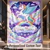 Unicorn (374) Theme Custom Tapestry Personalized Custom Name Text Wall Hanging Tapestry Home Decor Background Cloth