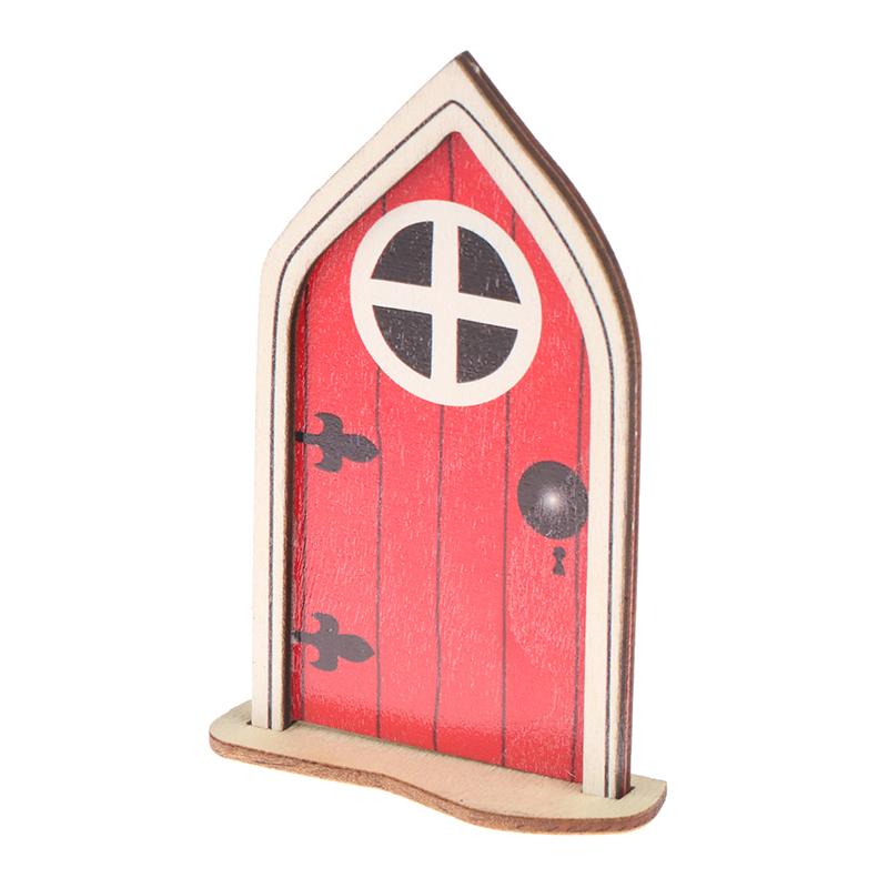 DIY Wooden Fairy Elf Door Craft Kit Christmas Door Decoration Vintage Miniature Fairy Garden Decor Dollhouse Accessories
