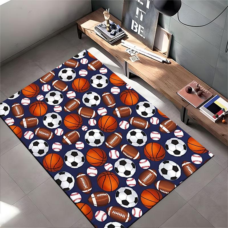 Sports Ball Pattern Carpet suitable as a non-slip mat for the living room or bedroom sofa