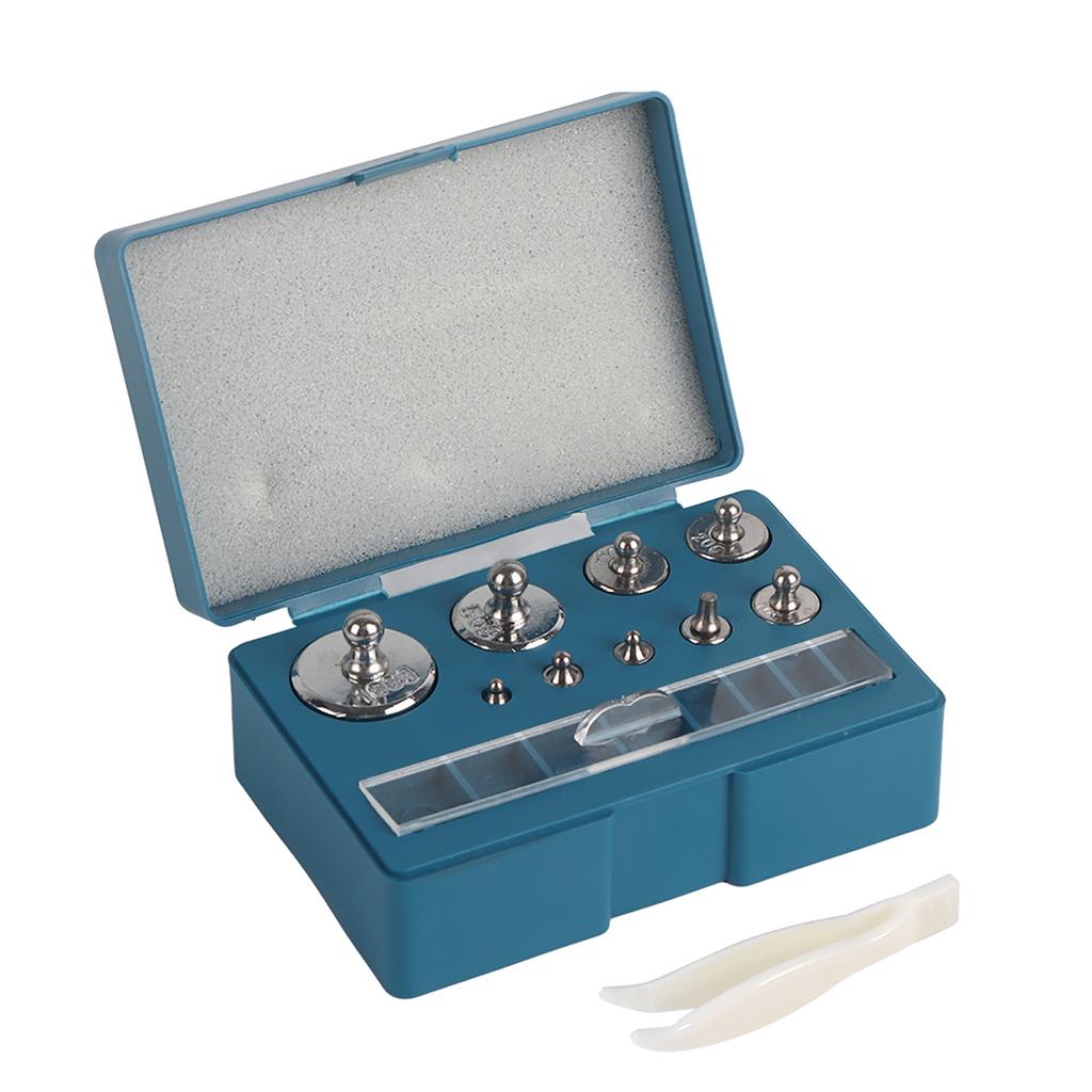 17pcs 211.1g Calibration Weight Set Steel Scale Weight Test Weights for Jewelry Grams with Tweezers Material #45 Plastic Storage Box for