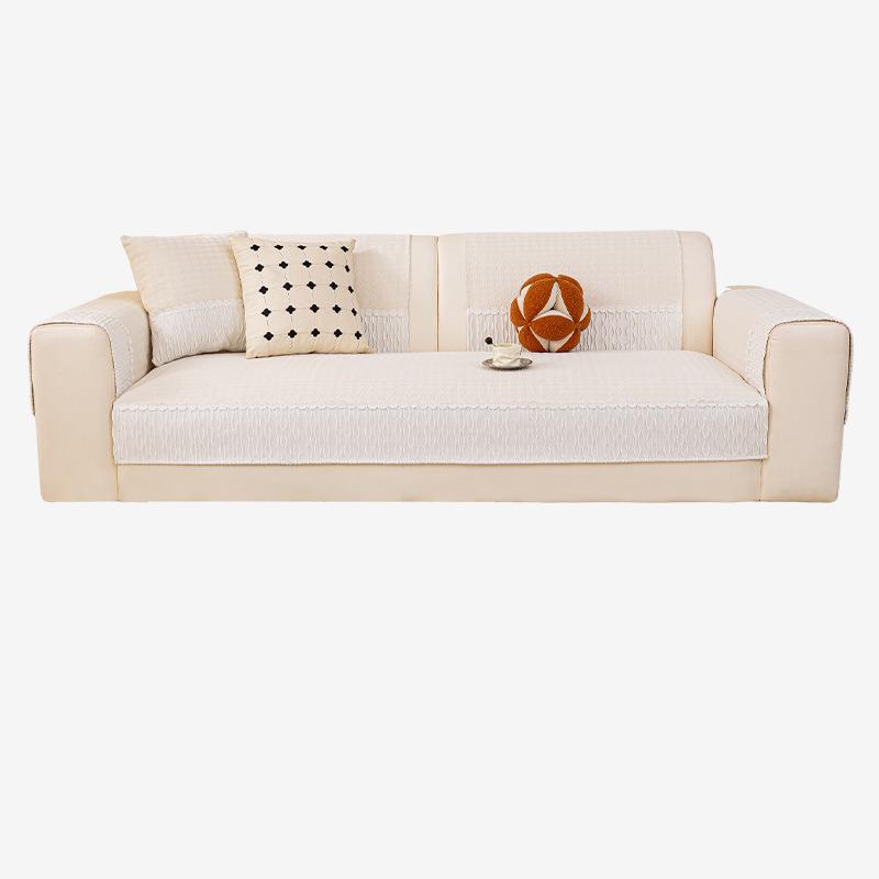 French Cream Style Sofa Cushion Fixed Anti Slip Straight Row Sofa Cover Fabric New All Season Universal Wear-resistant Fabric