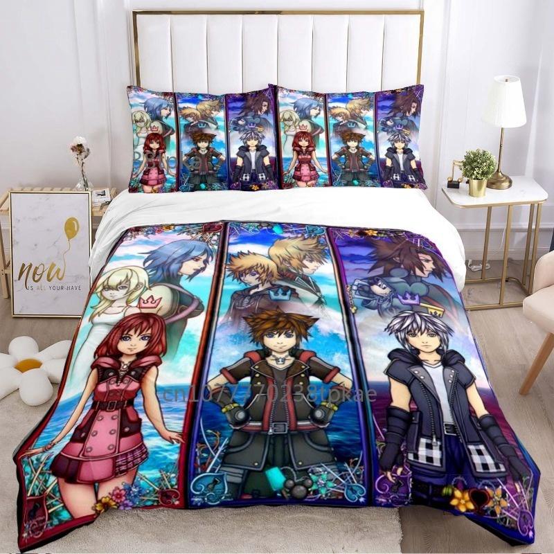 Fashion 3d Print Anime Game Kingdom Heart Bedding Set Single Twin Full Queen King Size Bed Set Adult Kid Bedroom Duvetcover Sets