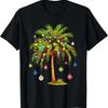 Christmas Palm Tree Light Hawaiian Tropical Xmas T Shirt