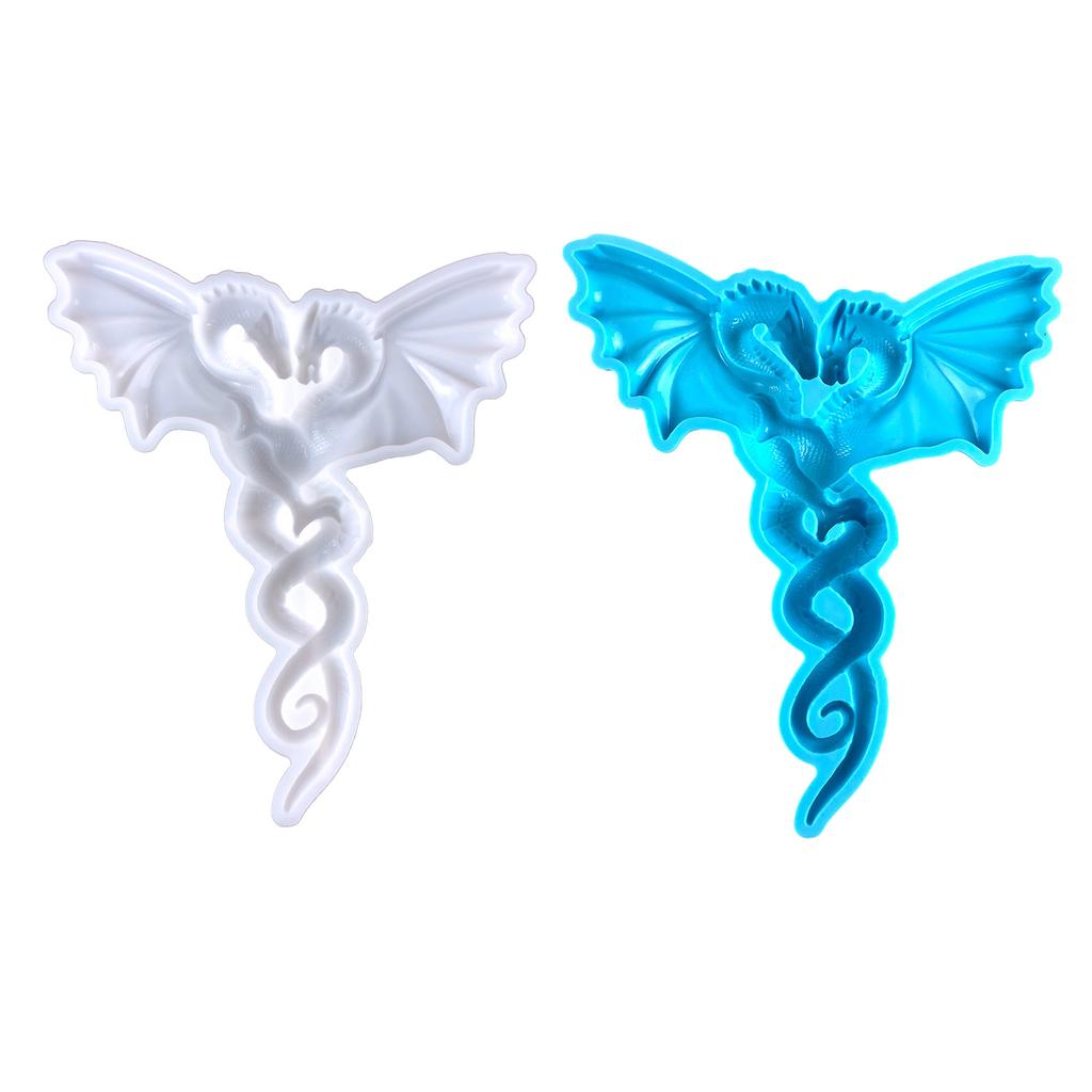 Stereo Wall Hanging Silicone Mould Valentines Two Dragon Decor Mold DIY Desktop Ornaments Pendant Epoxy Resin Mold