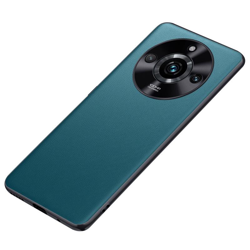 

For Realme 11 Pro 5G PU Leather Coated TPU+PC Phone Case Metal Lens Protection Anti-Scratch Cover Green