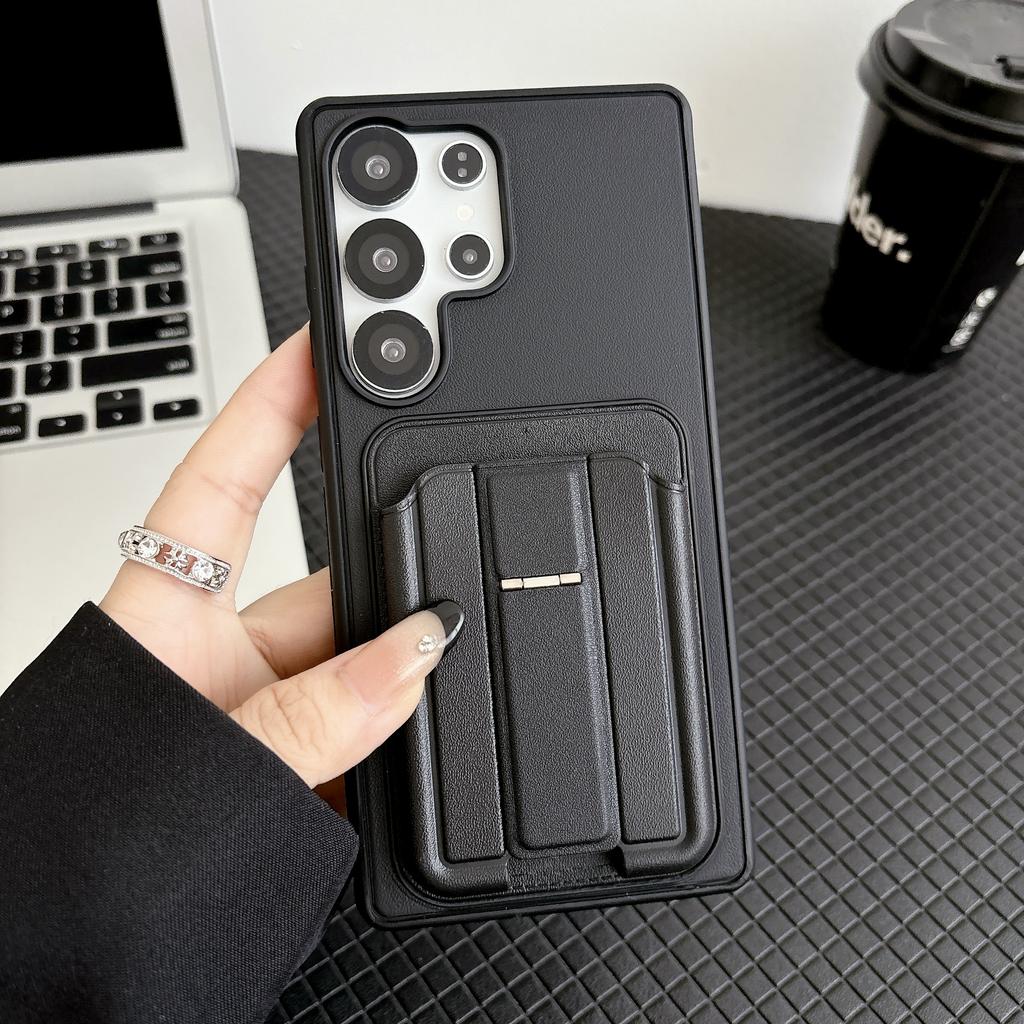 Business Solid Color Magnetic Card Slot Holder Leather Case For Samsung S26 Ultra S25 Plus S24 A26 A17 Shockproof and Drop-resistant Cover