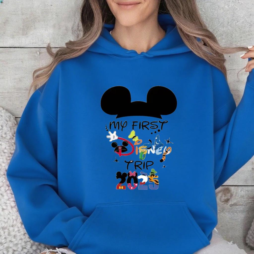 Disney Family Wear 2025 Holiday Commemorative Multi-color Available for Autumn and Winter Casual Loose Hoodie Girls Long-sleeved