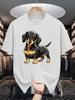 Cute Dachshund Unisexs Crew Neck T Shirt Black And Tan Sausage Dog Realistic Cartoon Pet Graphic Short Sleeve Casual Street Tops