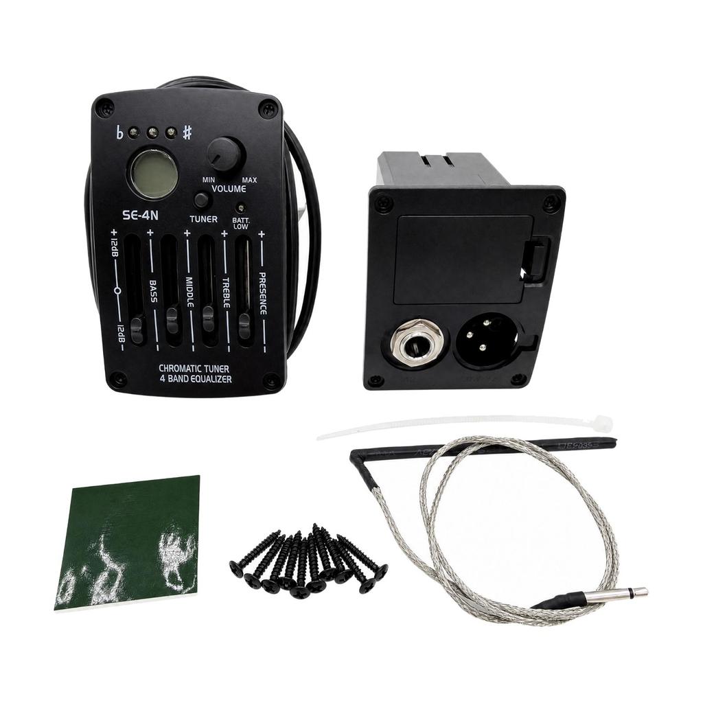 SEN44N Acoustic Guitar Pickup System Low Indicator 4Band Tone Control with Digital Tuner
