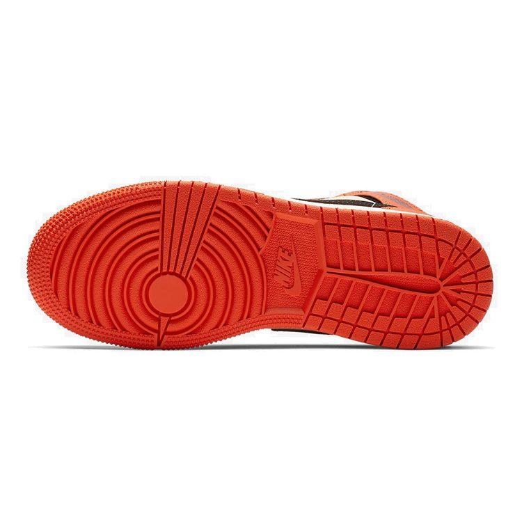 Jordan 1 Mid Team Orange Black GS BQ6931-800