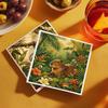 6PCS Cleaning Dishcloths Reusable Kitchen Dish Towels Tropical Animal Pattern Dishcloth Absorbent Lint Free Cloth Washable Duster Rags Tea Towels