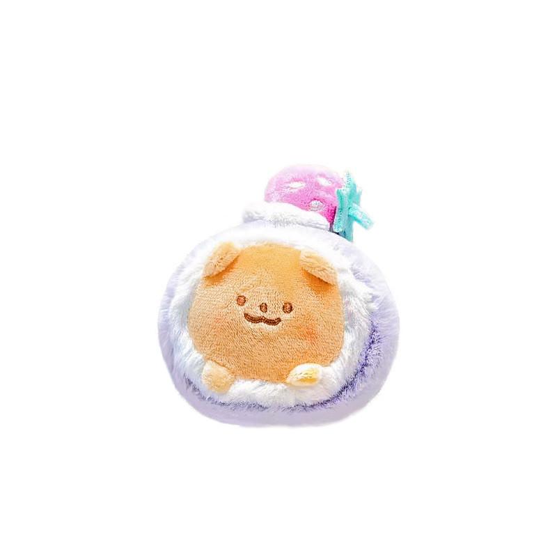 Lively Cake Sweet Plush Cake Roll Keychain Craftsmanship With Adorable Plush Animals