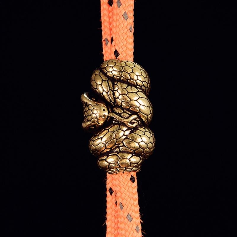 Unique Snake Serpents Metal Beads Pendant for Paracord and DIY Enthusiasts Jewelry Making Paracord Bead