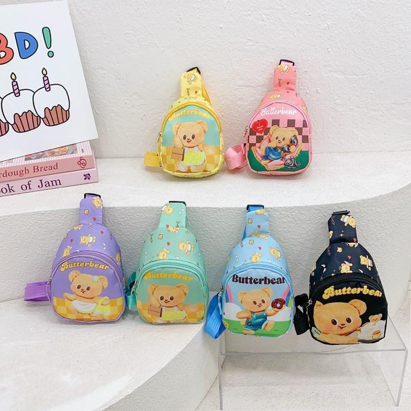 Butter Bear Bag Kids Print Nylon Crossbody Bags Spacious Designs Breathable