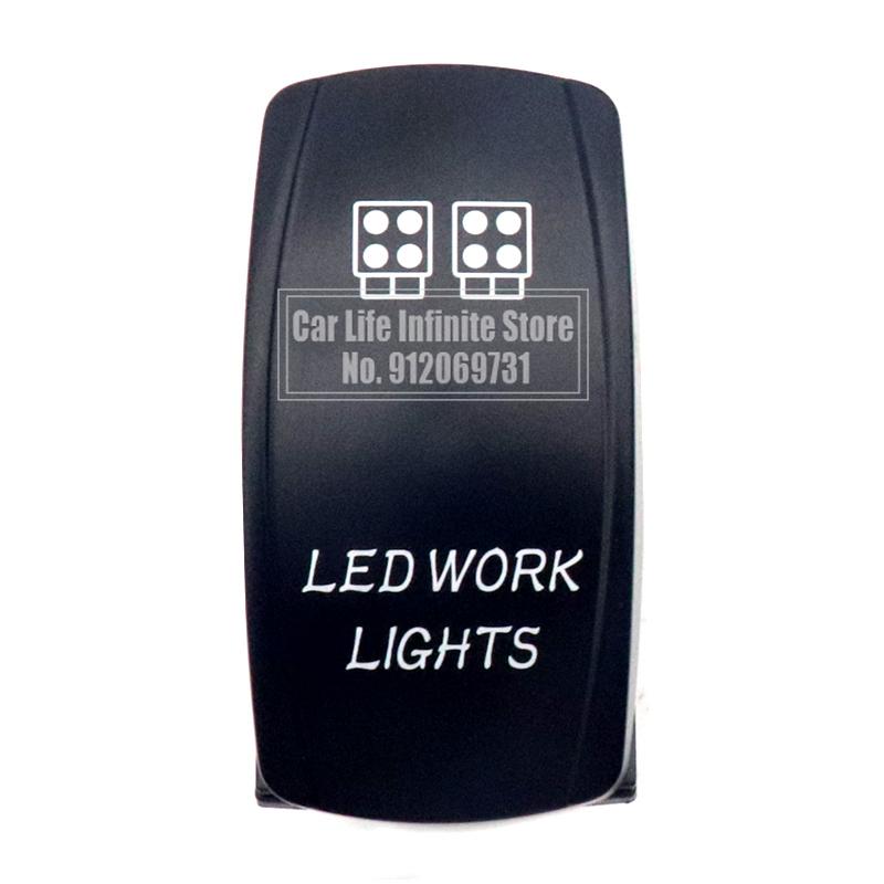 

12V 24V 20A Автомобільний човен Перекидний перемикач Водонепроникний синій світлодіодний ліхтар 5/7Pin ON-OFF SPST для морських квадроциклів Авто вантажівка Trailer RV