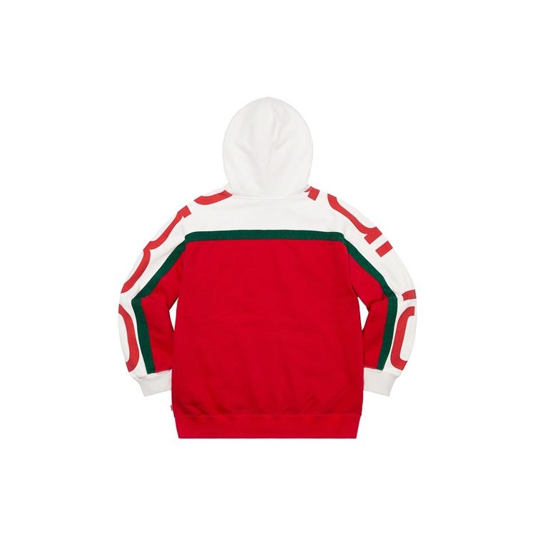 Supreme Big Logo Paneled Zip Up Hooded Sweatshirt 'Red White' Men's SUP-FW20-305