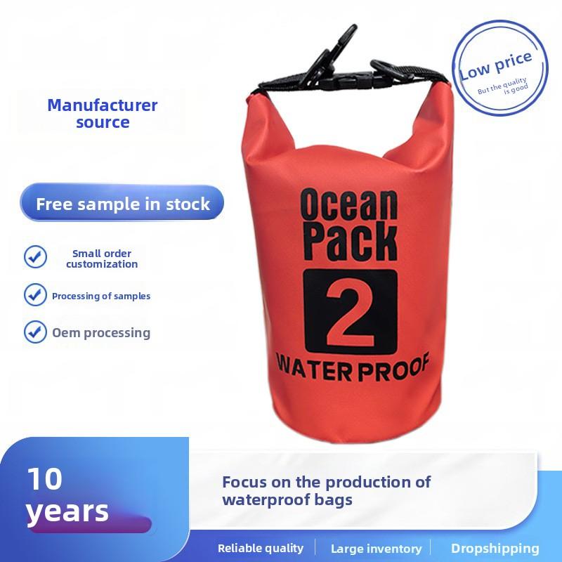 Factory Direct Sales Stock Outdoor Waterproof Bucket Bag Single-Shoulder Double-Shoulder Rafting Swimming Floating Dry Bag