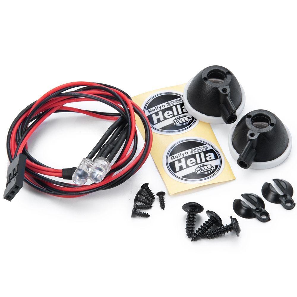 

1:10 Світло на дах радіокерованої машини Кругла лампа Світло для радіокерованої машини Прожектор для радіокерованої машини для Axial TRX4 SCX10 90046 D90 2 LED