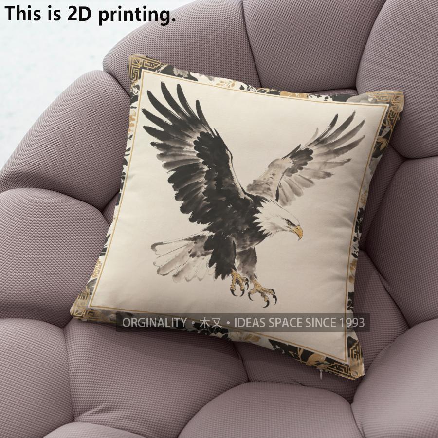 Vintage Watercolor Eagle Throw Pillow Covers Pattern Cushion Cover Suitable For Sofa Bedroom Car Pillow Cover