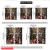 2pcs 2D Flat Printing Merry Christmas Popular Curtain Merry Christmas Snowman Santa 100% Polyester Without Electricity Festive