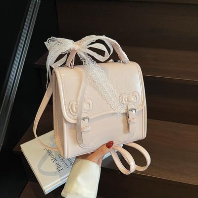 PU Solid Women Backpack Small Square Bag Simple Back To School Bags Versatile Dual Backpack Class Bags for Girl Designer Bag Sac